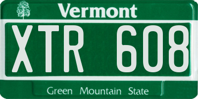VT license plate XTR608