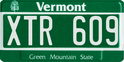 VT license plate XTR609