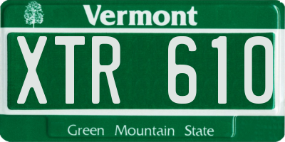 VT license plate XTR610