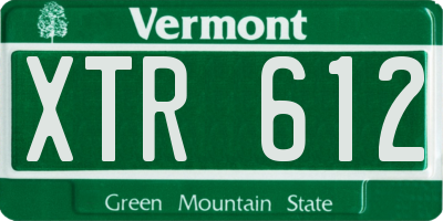 VT license plate XTR612