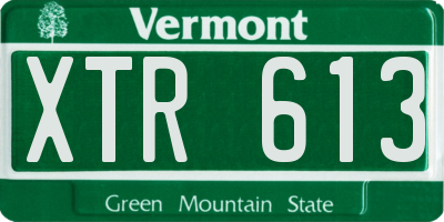 VT license plate XTR613