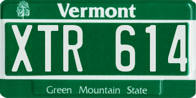 VT license plate XTR614