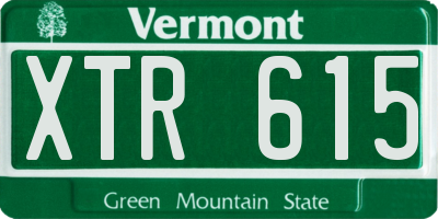 VT license plate XTR615