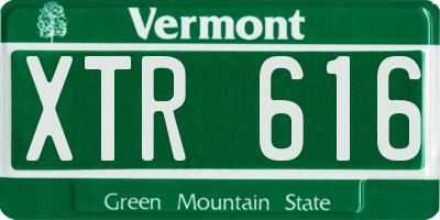 VT license plate XTR616