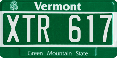 VT license plate XTR617