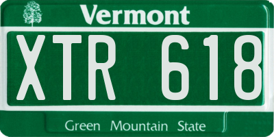 VT license plate XTR618