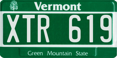 VT license plate XTR619
