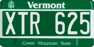 VT license plate XTR625