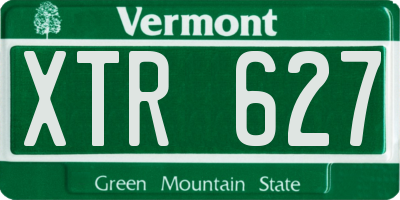 VT license plate XTR627
