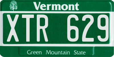 VT license plate XTR629