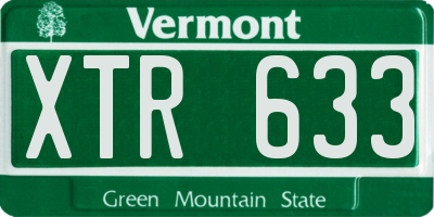 VT license plate XTR633