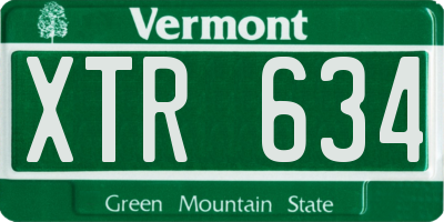 VT license plate XTR634