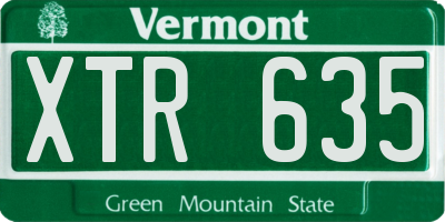 VT license plate XTR635