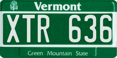 VT license plate XTR636