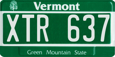 VT license plate XTR637