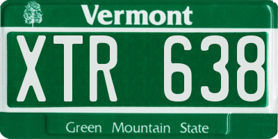 VT license plate XTR638