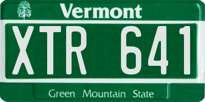 VT license plate XTR641