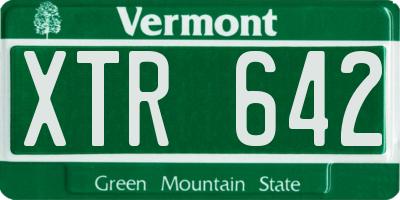 VT license plate XTR642