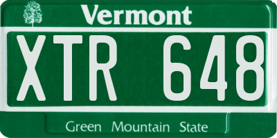 VT license plate XTR648