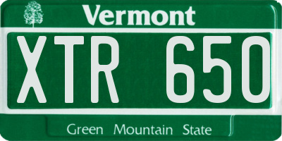 VT license plate XTR650