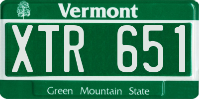 VT license plate XTR651