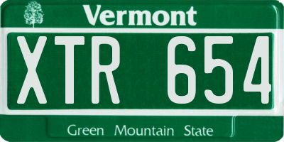 VT license plate XTR654