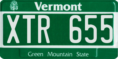 VT license plate XTR655