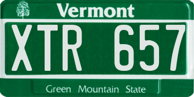 VT license plate XTR657