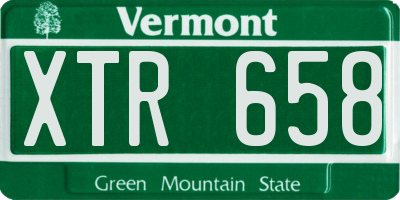 VT license plate XTR658