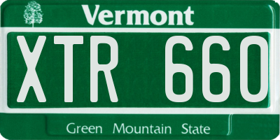 VT license plate XTR660