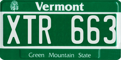 VT license plate XTR663