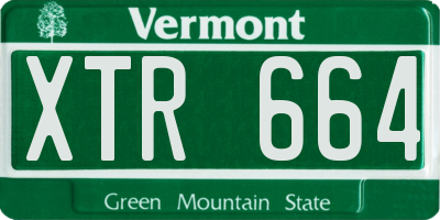 VT license plate XTR664