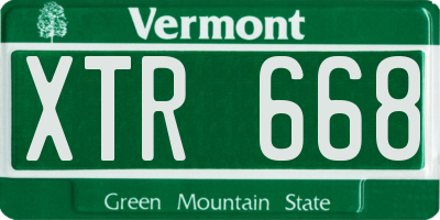 VT license plate XTR668
