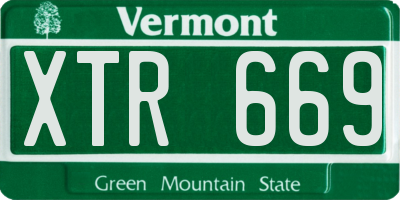 VT license plate XTR669