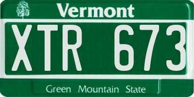 VT license plate XTR673