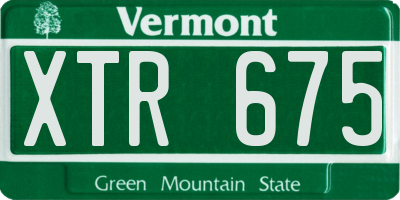 VT license plate XTR675