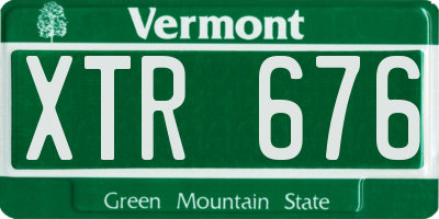 VT license plate XTR676