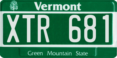 VT license plate XTR681