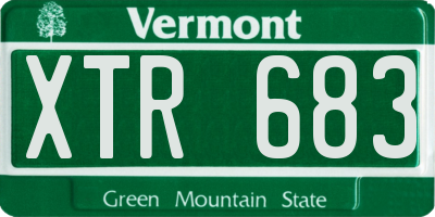 VT license plate XTR683