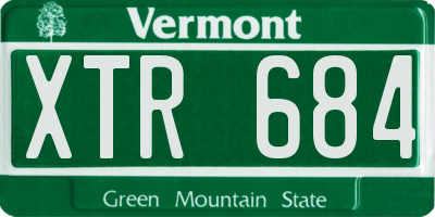 VT license plate XTR684