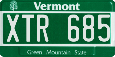 VT license plate XTR685