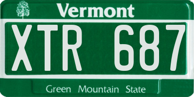 VT license plate XTR687