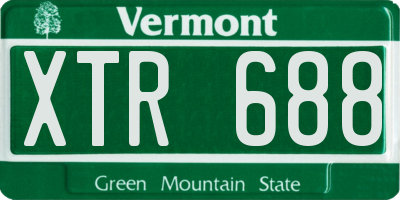 VT license plate XTR688