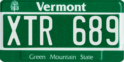 VT license plate XTR689