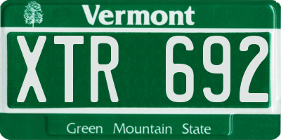 VT license plate XTR692
