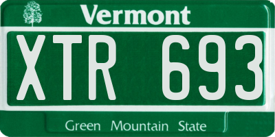 VT license plate XTR693