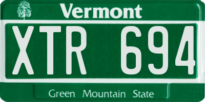 VT license plate XTR694