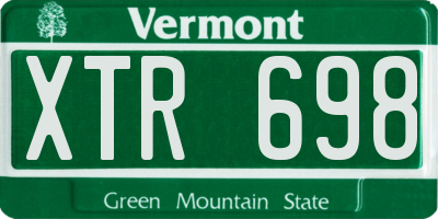 VT license plate XTR698