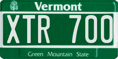 VT license plate XTR700