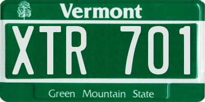 VT license plate XTR701